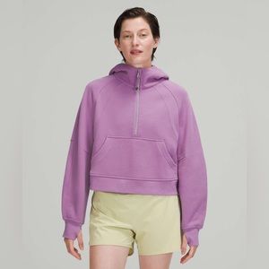 Wisteria Purple Scuba Oversized Half Zip Hoodie M/L